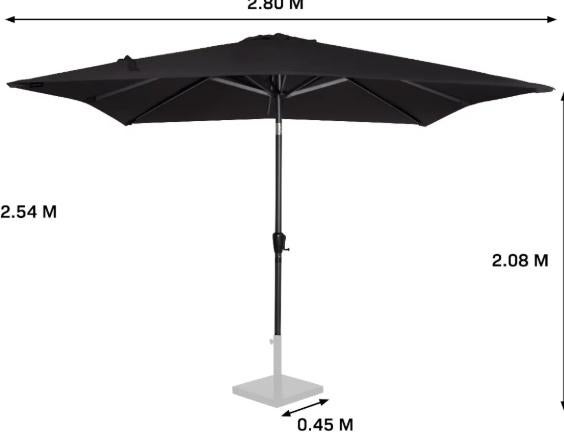 parasol, Ophalen, Verstelbaar, Nieuw, 2 tot 3 meter