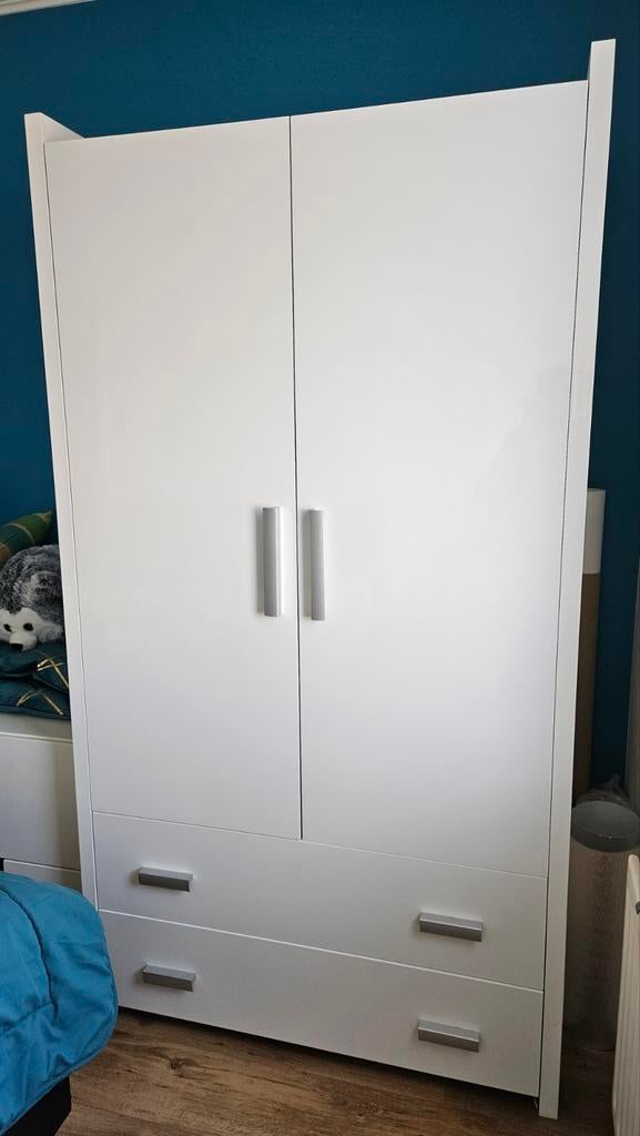 Witte kinderkledingkast hoogglans wit MDF, Huis en Inrichting, Kasten | Kledingkasten, Met deur(en), Overige materialen, Strak