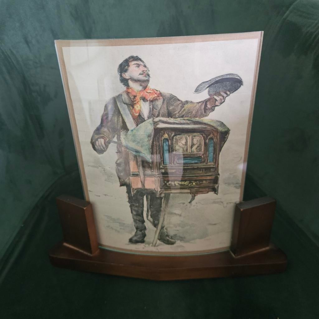 Brocante fotolijst met gebogen glas, Antiek en Kunst, Kunst | Tekeningen en Foto's, Ophalen of Verzenden