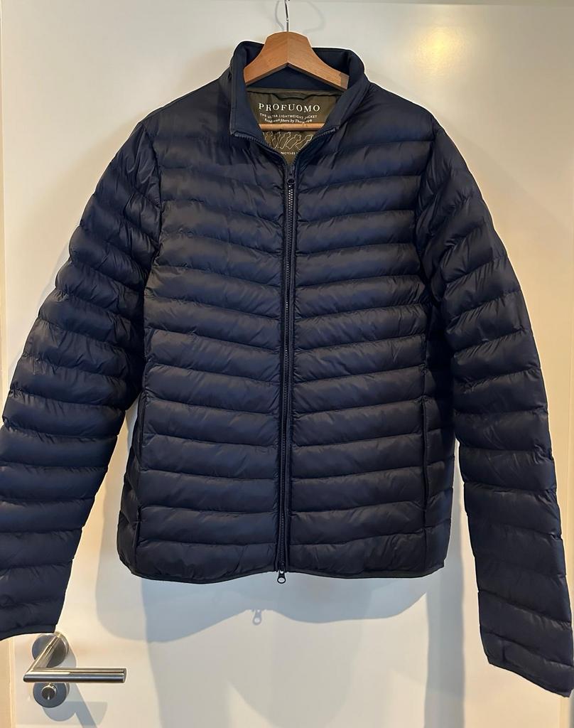 Profuomo gewatteerde jas, donkerblauw, maat L, Ophalen of Verzenden, Zo goed als nieuw, Maat 52/54 (L), Blauw