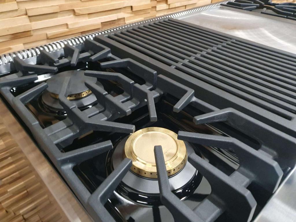 Luxe Viking Fornuis 120cm RVS 2 GASOVEN teppanyaki & Grill, Niet ingevuld, 60 cm of meer, Niet ingevuld, Zo goed als nieuw