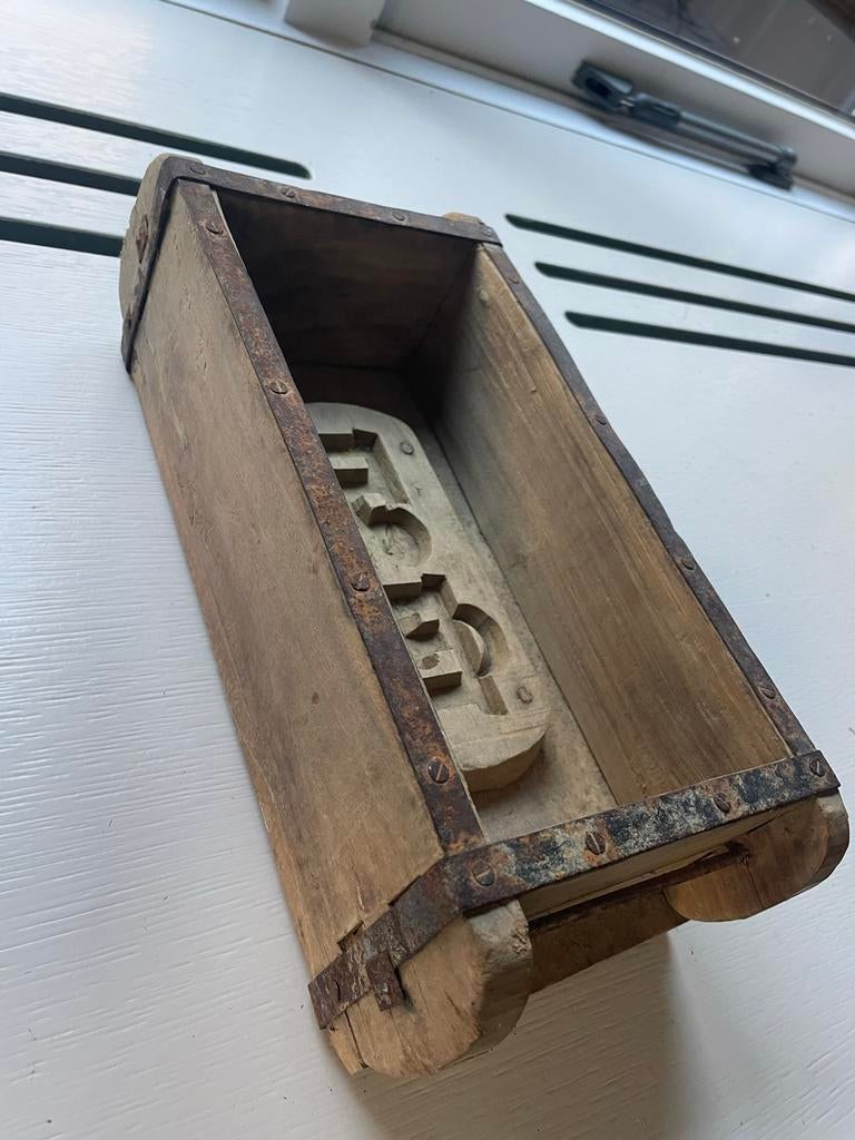 Houten bak met metalen banden, Antiek en Kunst, Ophalen