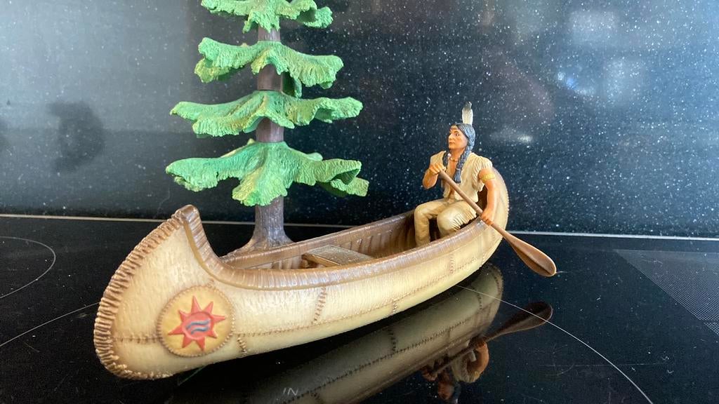 Schleich Wild west: Sioux in Kano, Verzamelen, Poppetjes en Figuurtjes, Zo goed als nieuw, Ophalen of Verzenden