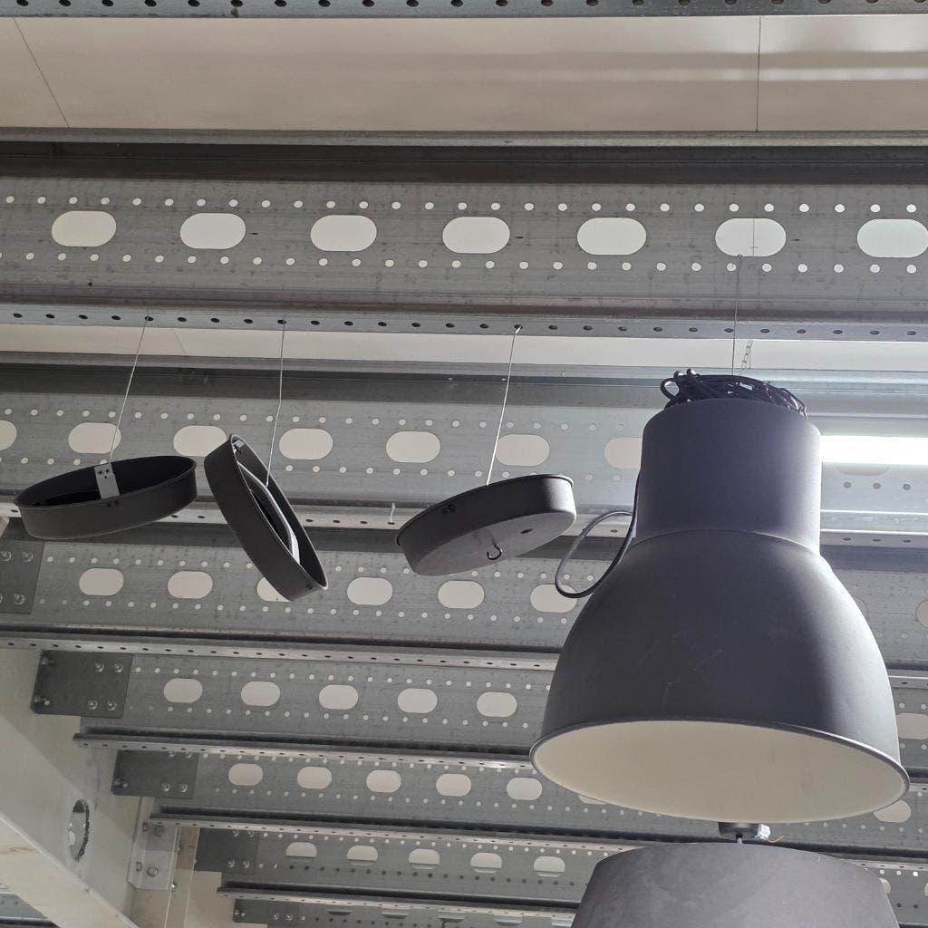 5x   grote lichtgewicht metalen hanglampen 45 cm doorsnede, Huis en Inrichting, Ophalen, Gebruikt, Minder dan 50 cm