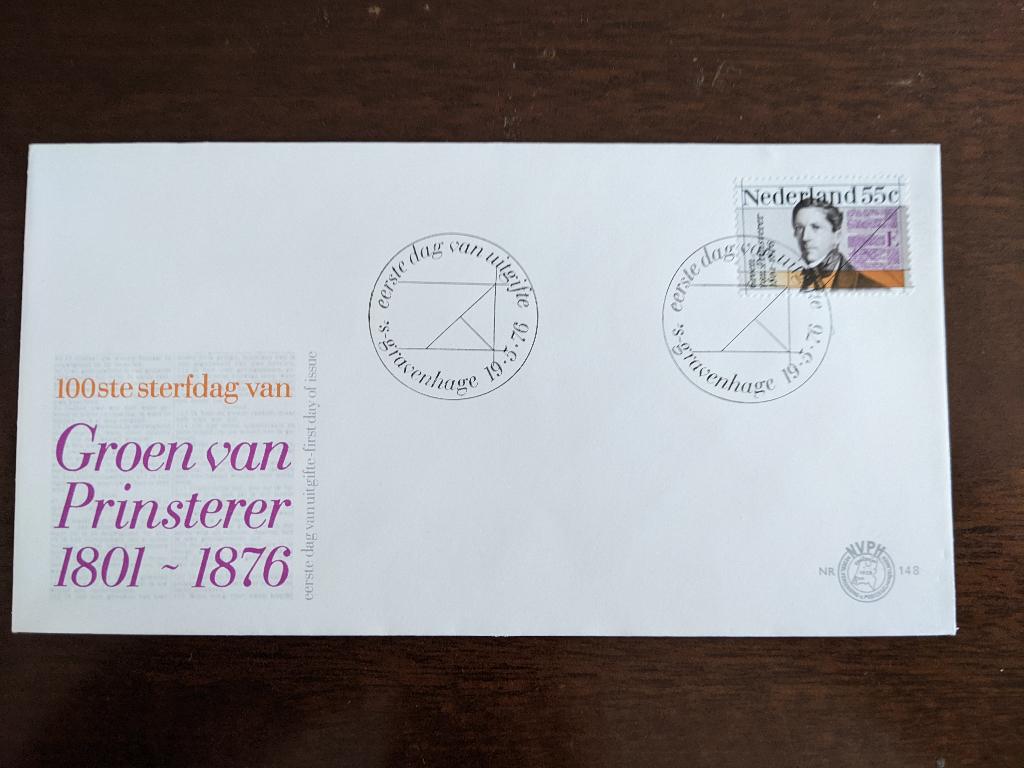 NL 1976 FDC E-148 GROEN VAN PRINSTEREN, Verzenden, Onbeschreven, Nederland