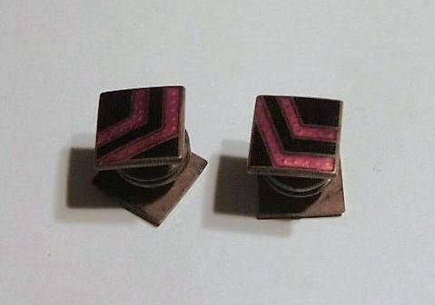 Manchet knopen Art Deco Emaille 11 X 11 mm. circa 1920, Antiek en Kunst, Antiek | Kleding en Accessoires, Ophalen of Verzenden