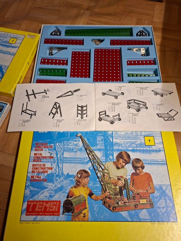 Temsi Meccano Speelgoed Jaren '80/'90 - 2 Complete Sets, Kinderen en Baby's, Speelgoed | Bouwstenen, Ophalen of Verzenden