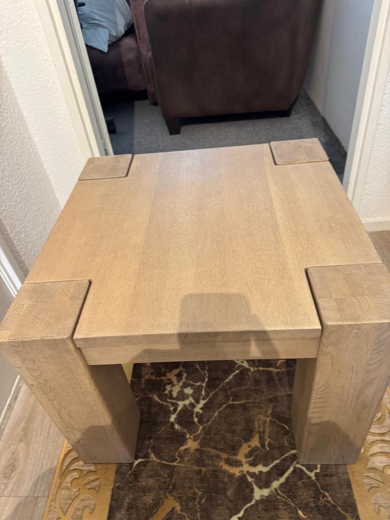 3 stuks Massief eikenhouten salontafel, Huis en Inrichting, Tafels | Salontafels, Ophalen, 100 tot 150 cm, 50 tot 100 cm, Zo goed als nieuw