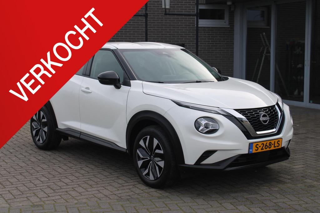 Nissan Juke 1.0 DIG-T Acenta Led/AppleAndroid/Camera Incl Ga, Voorwielaandrijving, Stof, Euro 6, Wit