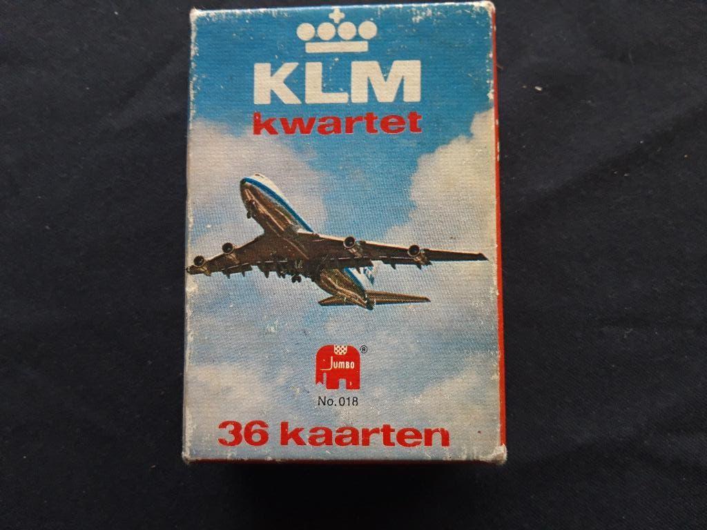 Jumbo Kwartetspel KLM - compleet 36 kaarten - Schiphol, Ophalen of Verzenden, Gebruikt, Kwartet(ten)