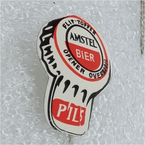 SP1487 Speldje Amstel bier Flip-topper Opener overbodig Pils, Verzamelen, Ophalen of Verzenden, Gebruikt, Overige onderwerpen
