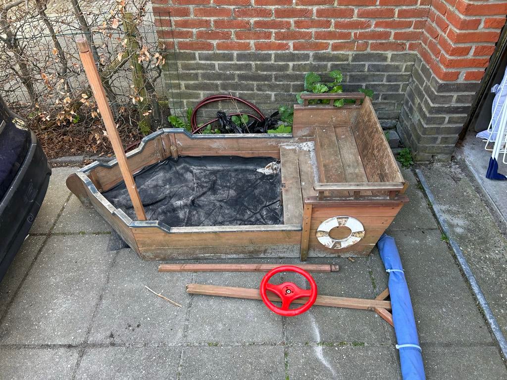 Houten zandbak bootje, Ophalen of Verzenden, Gebruikt