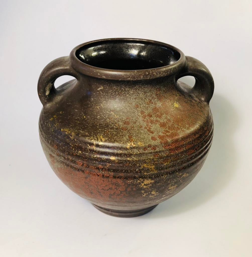 Prachtige West-Germany vaas, Bay vaas met goud accenten, Verzenden, Overige kleuren, Aardewerk of Porselein, Minder dan 50 cm