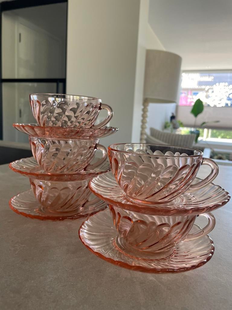 Arcoroc France kop en schotels, Antiek en Kunst, Antiek | Glas en Kristal, Ophalen of Verzenden