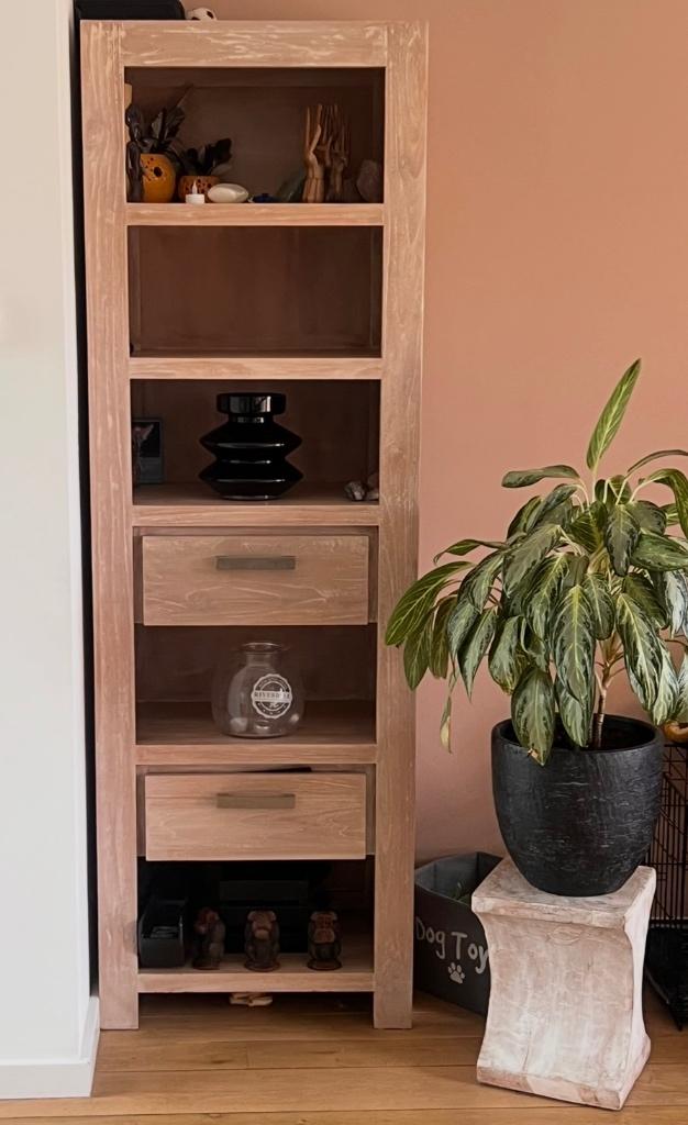 teak houten white wash meubelset, Ophalen, Gebruikt, Teakhout