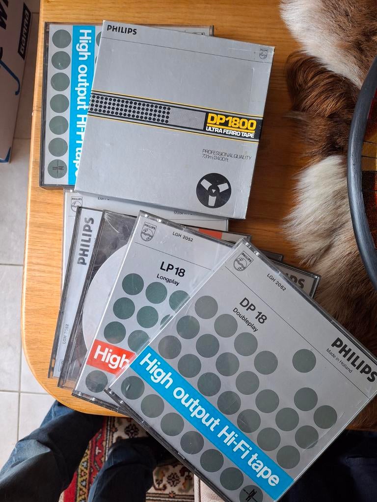 7 Philips banden voor bandrecorder - nieuw en gebruikt, Ophalen of Verzenden, Onderdeel, Met banden