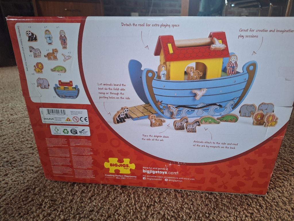 Bigjigs toys - Noah's ark - ark van Noach houten speelgoed, Ophalen, Zo goed als nieuw