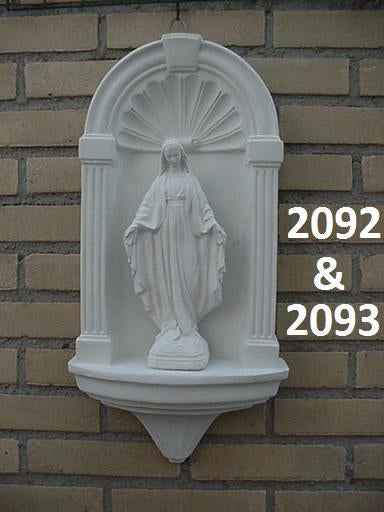 Maria madonna in kapel. nr 2092 & 2093., Tuin en Terras, Ophalen, Nieuw, Beton, Mensenbeeld
