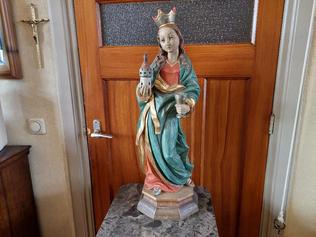 Barbara / Heilige / Hout / 72 centimeter hoog, Antiek en Kunst, Ophalen of Verzenden