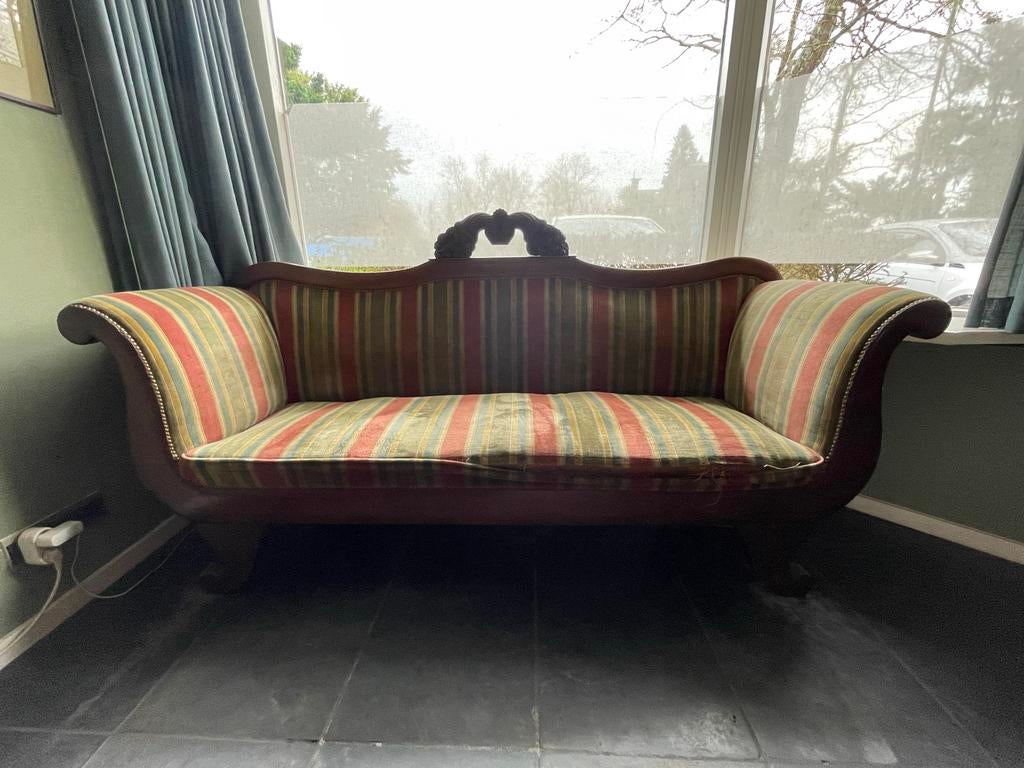 Antieke Biedermeier Bank - Opknapper, Ophalen, Gebruikt, 150 tot 200 cm, Tweepersoons