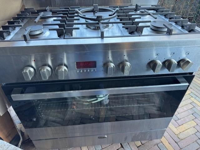 Gasfornuis 900x600mm, merk: Belling, Ophalen, Gebruikt, 60 cm of meer, Grill