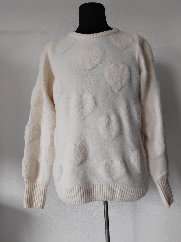 Bibian heart pullover Wol en Alpaca maat XL, Kleding | Dames, Wit, Maat 46/48 (XL) of groter, Ophalen of Verzenden, Zo goed als nieuw