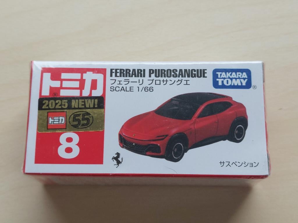 Ferrari Purosangue, model auto 1/66, rood, Takara Tomy 8, Ophalen of Verzenden, Nieuw, Auto