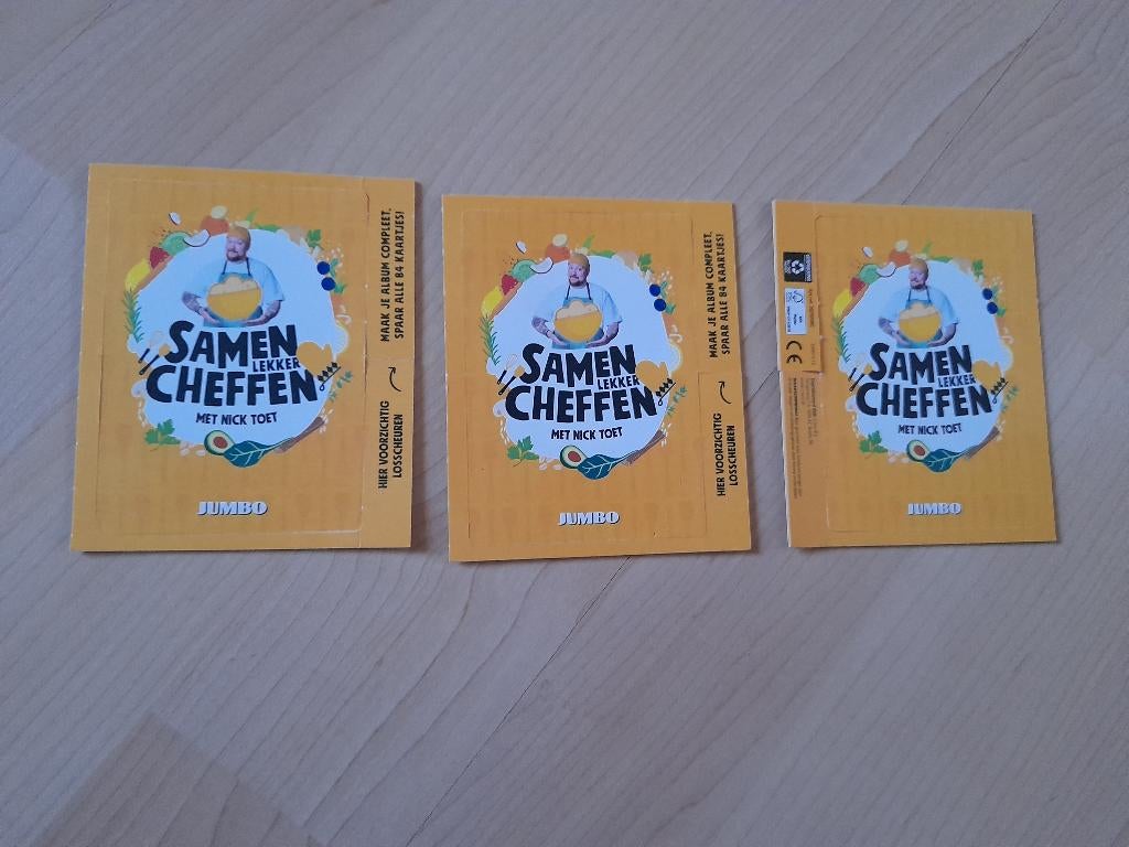 3 X SAMEN CHEFFEN totaal 6 kaartjes ACTIE JUMBO, Jumbo, Ophalen of Verzenden