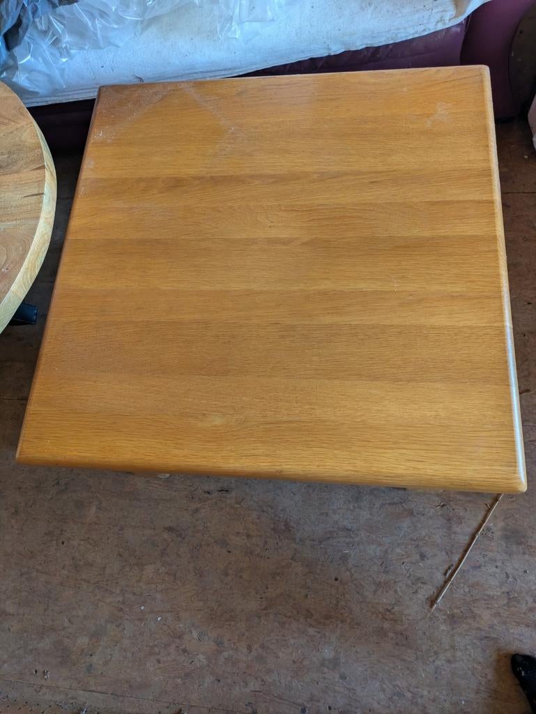 Massief houten vierkante salontafel, Gebruikt, 50 tot 100 cm, Vierkant, Klassiek, landelijk