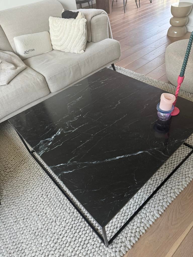 Marmeren salontafel 100x100x45, Ophalen, Overige materialen, 50 tot 100 cm, 100 tot 150 cm