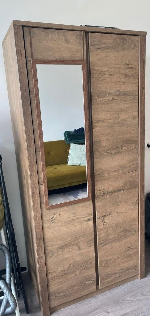 Kledingkast JYSK 90x197 wild eiken, Ophalen, Eikenhout, 50 tot 100 cm, Zo goed als nieuw