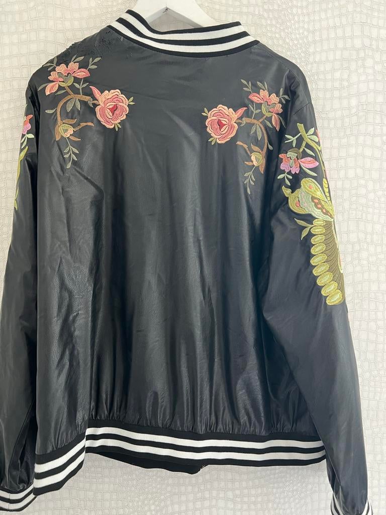 Anna Scholz bomberjas zwart met borduursels, Ophalen of Verzenden, Gedragen, Maat 46/48 (XL) of groter, Zwart