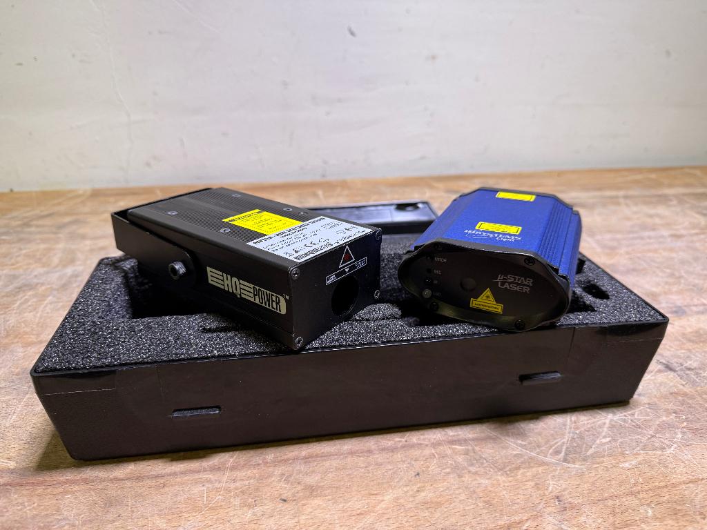 2x HQ Power / JB Systems Laser in case, Muziek en Instrumenten, Licht en Laser, Gebruikt, Licht, Ophalen of Verzenden