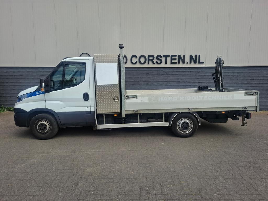 Iveco Daily 3.0I CNG Kraan Laadbak AUT-6 HIAB 3-Persoons Nav, Gebruikt, 4 cilinders, Iveco, Wit