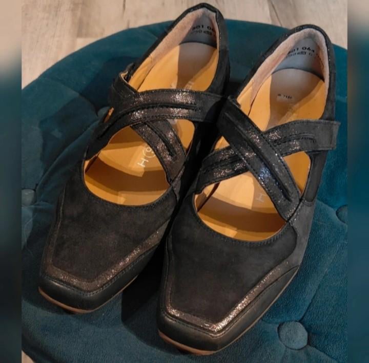 Mooie donkerblauwe instappers Helioform maat 40, Ophalen of Verzenden, Zo goed als nieuw, Blauw