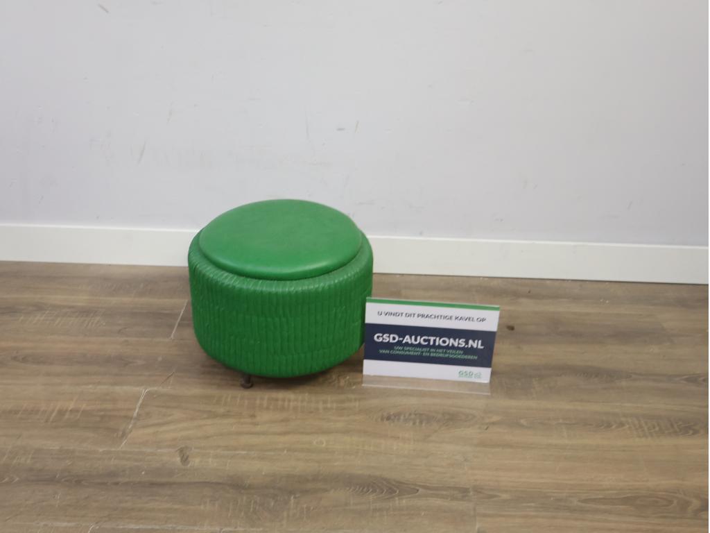 Vintage Poef met Opbergruimte - Jaren '60, Verzamelen, Retro, Ophalen of Verzenden