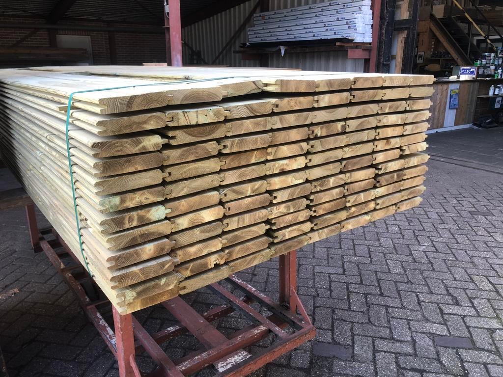 Nieuwe blokhut profielplanken 300 cm lang, Ophalen of Verzenden, Nieuw, Planken