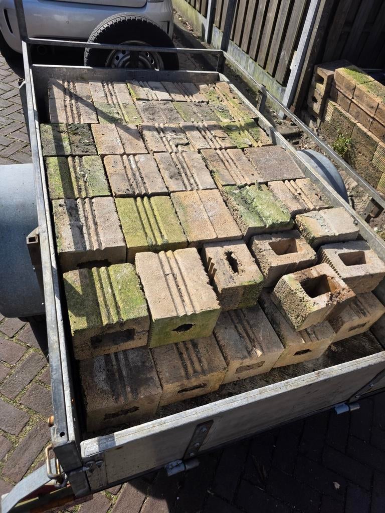 Stenen voor bloembak of muur - ca. 65 stuks, Ophalen, Gebruikt, Beton