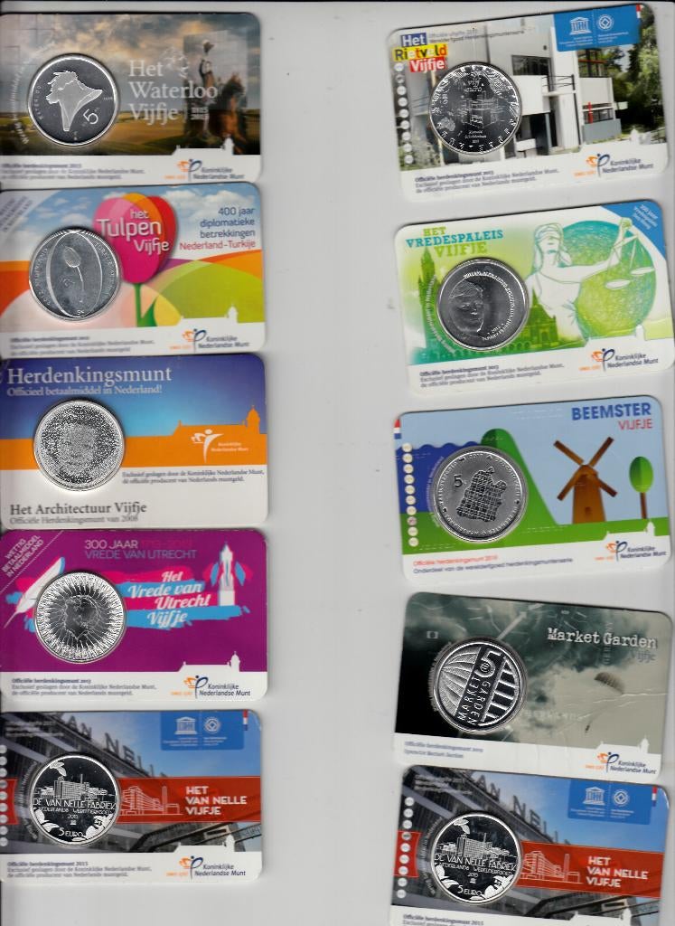 15 x Coincards van € 5,00, Verzenden, Koningin Beatrix, Euro's, Setje