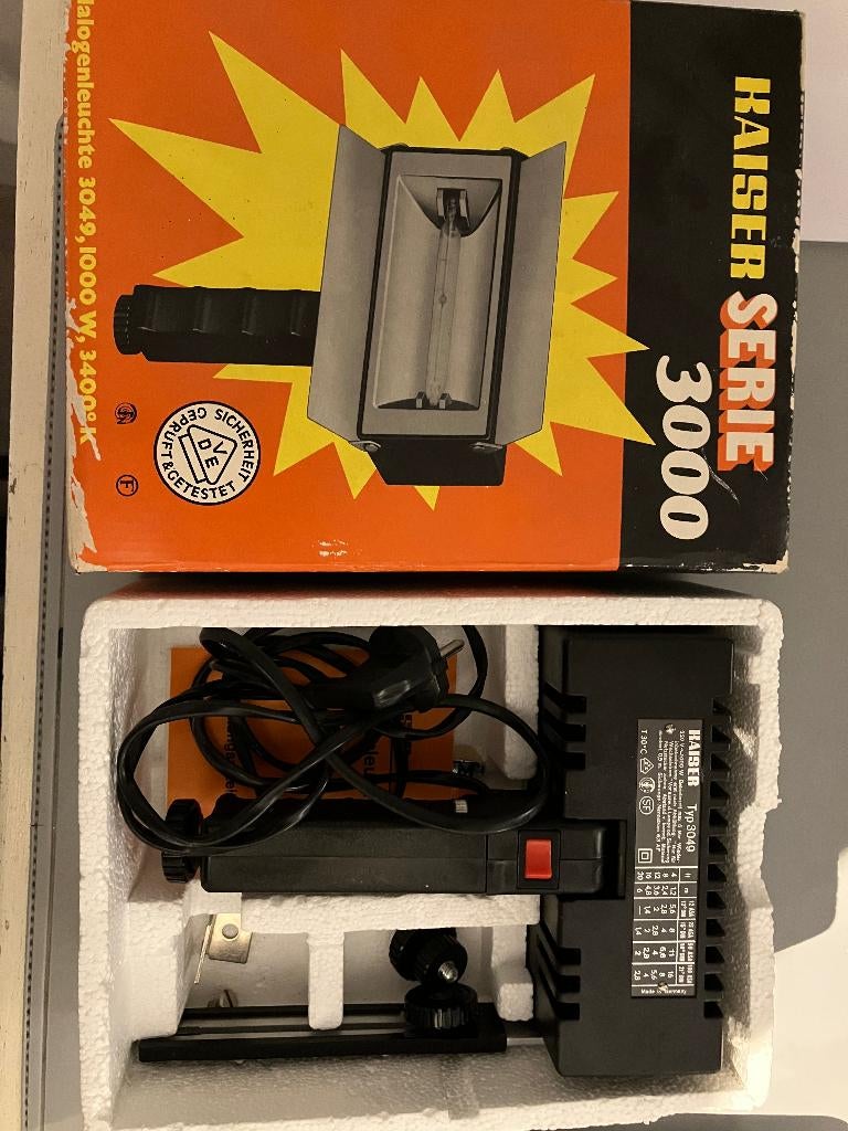 Kaiser Serie 3000 Halogenleuchte, 1000W - Vintage, Ophalen of Verzenden, Gebruikt, Lamp of Flitsset