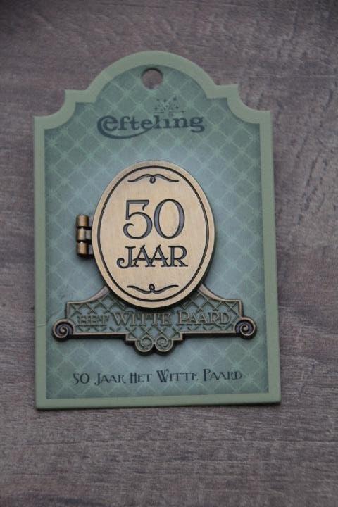 efteling pin  50 jaar het witte paard, Verzamelen, Ophalen of Verzenden, Nieuw, Button of Speldje