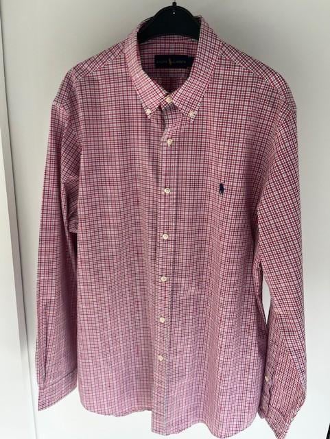 Polo Ralph Lauren overhemd maat XL roze geruit, Kleding | Heren, Verzenden, Ralph Lauren, Zo goed als nieuw, Roze
