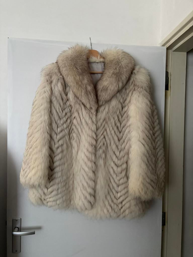 Vintage echte vossenbont fur, Ophalen of Verzenden, Zo goed als nieuw, Maat 38/40 (M), Zwart