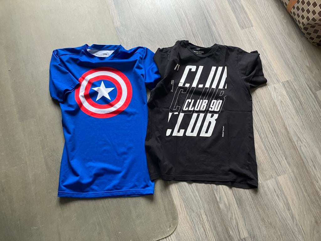 2 leuke shirts maat 164 Inder amour en Jack&jones koopje, Ophalen of Verzenden, Zo goed als nieuw, Jongen, Shirt of Longsleeve