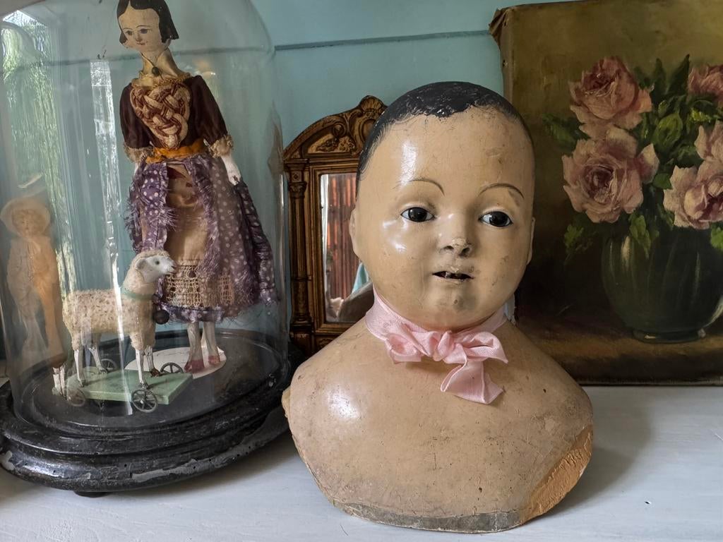 Prachtig groot antiek hoofd> Pauline, Ophalen of Verzenden