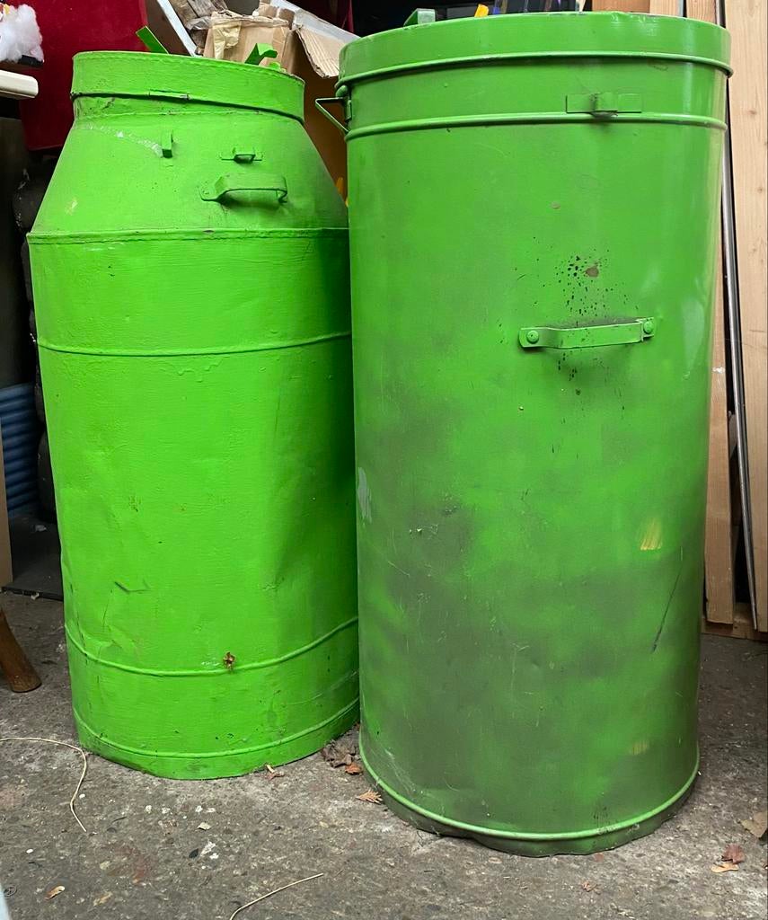 Oude groene melkbussen /brievenbus, Tuin en Terras, Brievenbussen, Ophalen, Gebruikt, Staal, Staande brievenbus