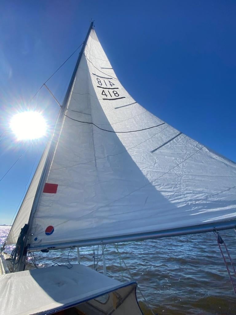 zeilboot Randmeer, Watersport en Boten, Open zeilboten, Gebruikt, Randmeer, 3 tot 6 meter, Polyester, Buitenboordmotor, Benzine