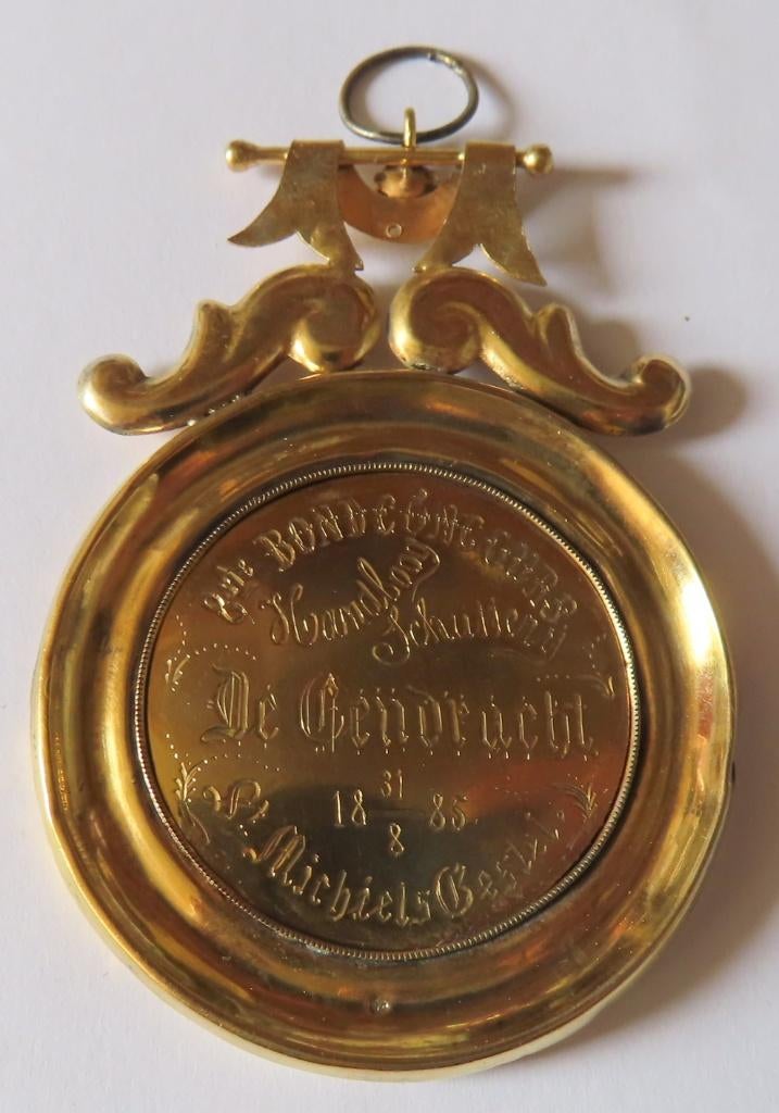 Zeldzame schuttersgilde medaille (no 2)zilver, 1885, incl ve, Postzegels en Munten, Penningen en Medailles, Zilver, Nederland