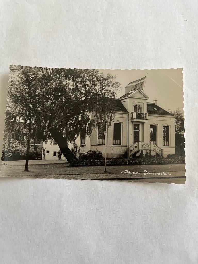 Ansichtkaart Akkrum, Gemeentehuis, Ophalen of Verzenden, Ongelopen, Friesland