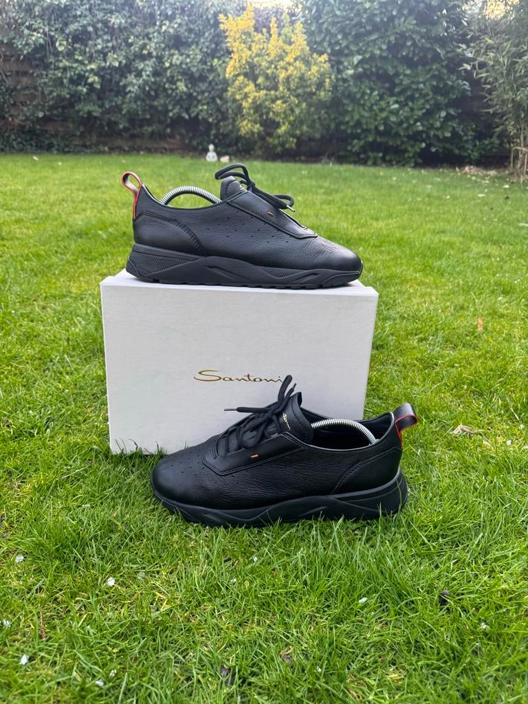 Santoni inova sneaker bont UK9/EU43, Ophalen of Verzenden, Zo goed als nieuw, Zwart, Sneakers of Gympen